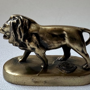 Vintage Lions Club International Brass Lion Statue Figure -T08