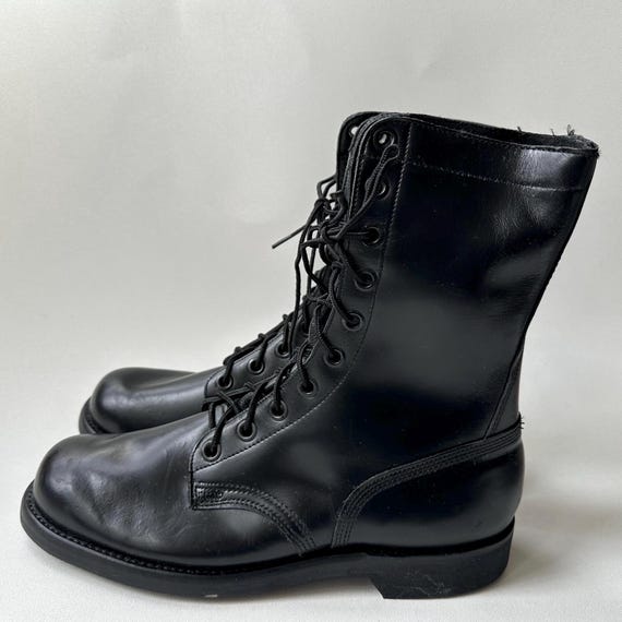 1967 VINTAGE ENDICOTT JOHNSON Military Black Leather Lace up  display picture 2
