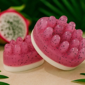 Exotic Dragon Fruit Exfoliating Bar, Dragon Fruit Body Bar with Poppy Seed Scrub, Tropical Dragon Fruit & Poppy Seed Soap, Dragon FruitScrub