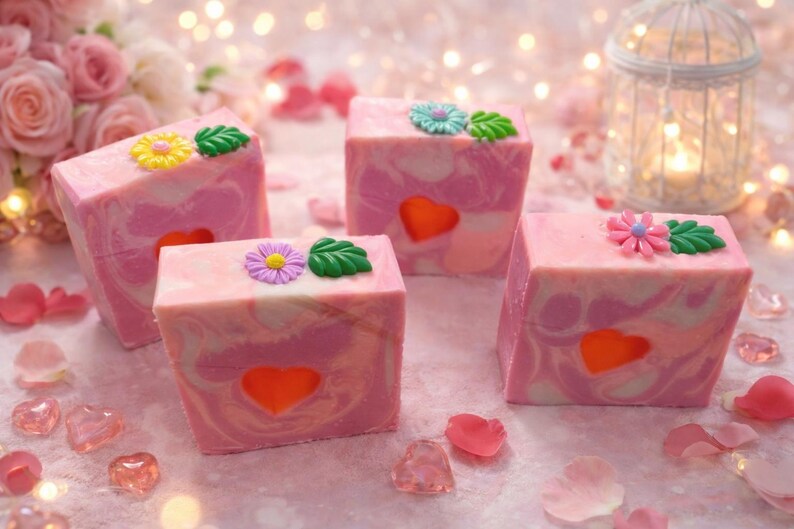 Square Soap Roses Love in Bloom Vegan Cold Process Soap - Etsy