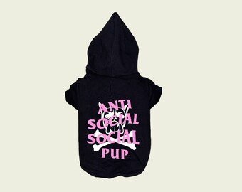 ASSP X Mastermind Black Dog Hoodie|Dog Streetwear|Anti social puppy club|Streetwear for dogs|Streetwear dog hoodie|Pupreme|Hypebeast