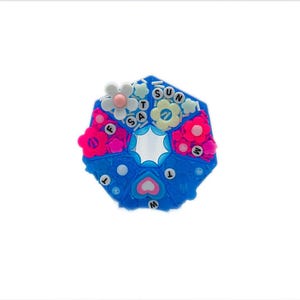 Transgender Pride Flag Pill Organizer: Blue Bedazzled 7 Day Weekly Pill Case