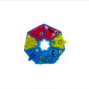 Pansexual Pride Flag Pill Organizer: Blue Bedazzled 7 Day Weekly Pill Case
