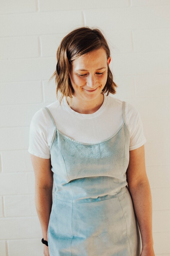 baby blue suede dress