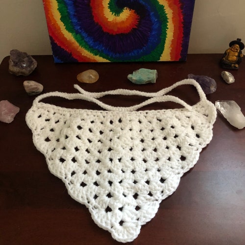 Summer Crochet Bandana Crochet Hair Bandana Crochet Mesh Etsy