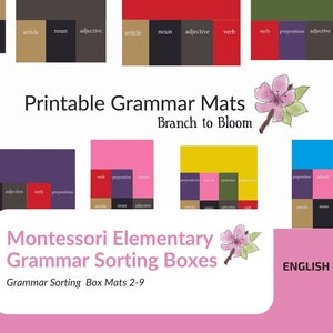 Printable, Montessori Grammar Box Mats, Montessori Language, Montessori Homeschool, Montessori Grammar Download, Montessori Elementary, image 1