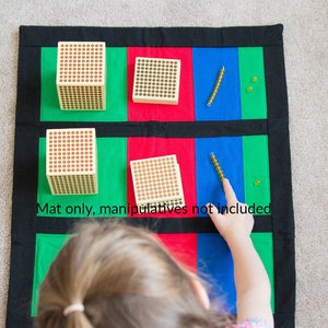 Montessori, Mat For Golden Bead Operations, Montessori, Montessori Math, Montessori Addition, Montessori Material, Homeschool, Montessori