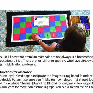 Montessori, Printable Multiplication Checkerboard Mat, Montessori Math, Montessori Elementary, Montessori Homeschool, Montessori at Home image 1