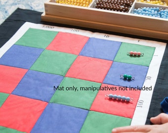 Montessori, Multiplication Checkerboard Mat, Organic Cotton, Quilted Mat Only (Click Item Details to Learn More)