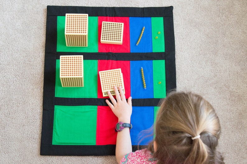 Montessori, Mat For Golden Bead Operations, Montessori, Montessori Math, Montessori Addition, Montessori Material, Homeschool, Montessori image 4