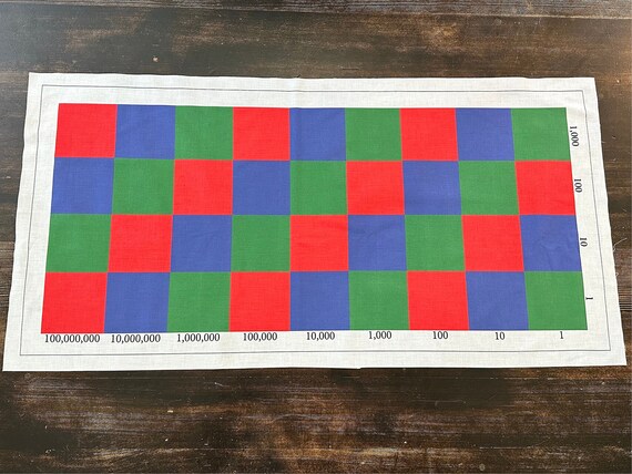 Montessori tablero de ajedrez de tela con multiplicacion tapete de tablero de ajedrez Montessori de tela estampada Etsy Espana