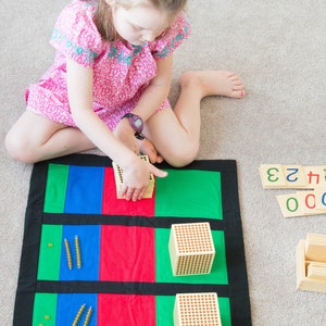 Montessori, Mat For Golden Bead Operations, Montessori, Montessori Math, Montessori Addition, Montessori Material, Homeschool, Montessori image 5