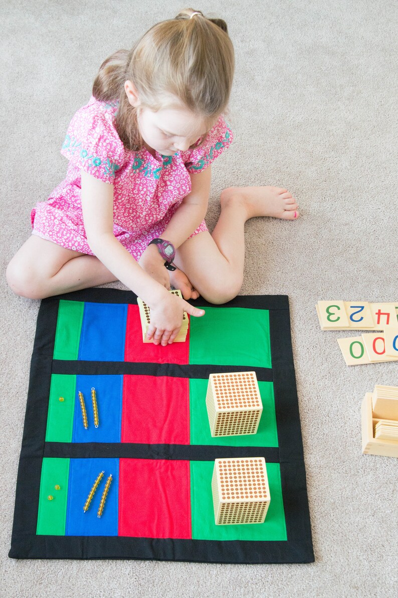 Montessori, Mat For Golden Bead Operations, Montessori, Montessori Math, Montessori Addition, Montessori Material, Homeschool, Montessori image 5