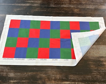 Montessori, tissu damier multiplis, tapis damier Montessori en tissu imprimé