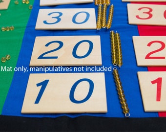 Montessori Math,  Montessori 45-layout Mat, Montessori Golden Bead Lessons, Montessori Materials,  Montessori Toys,  Montessori Work Mat