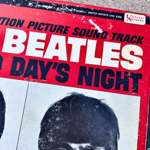 Vintage The Beatles Original Motion Soundtrack A Hard Days Night United Artists Vinyl Album image 5