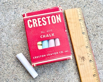 Vintage Creston Chalk Box and Chalk