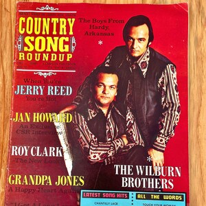 Vintage August 1972 County Song Roundup Magazine, The Wilburn Brothers