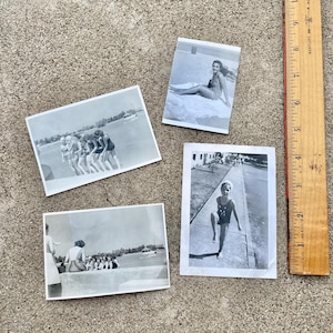 Vintage Collection of Four Swimming Swimmers Beach Pool Photographs