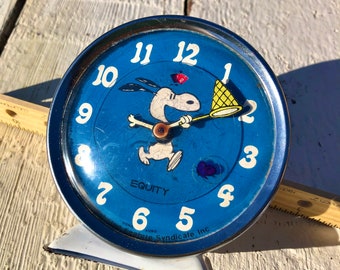 Vintage 1958 Equity Peanuts Snoopy Butterfly United Syndicate Alarm Clock