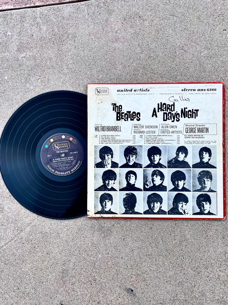 Vintage The Beatles Original Motion Soundtrack A Hard Days Night United Artists Vinyl Album image 2