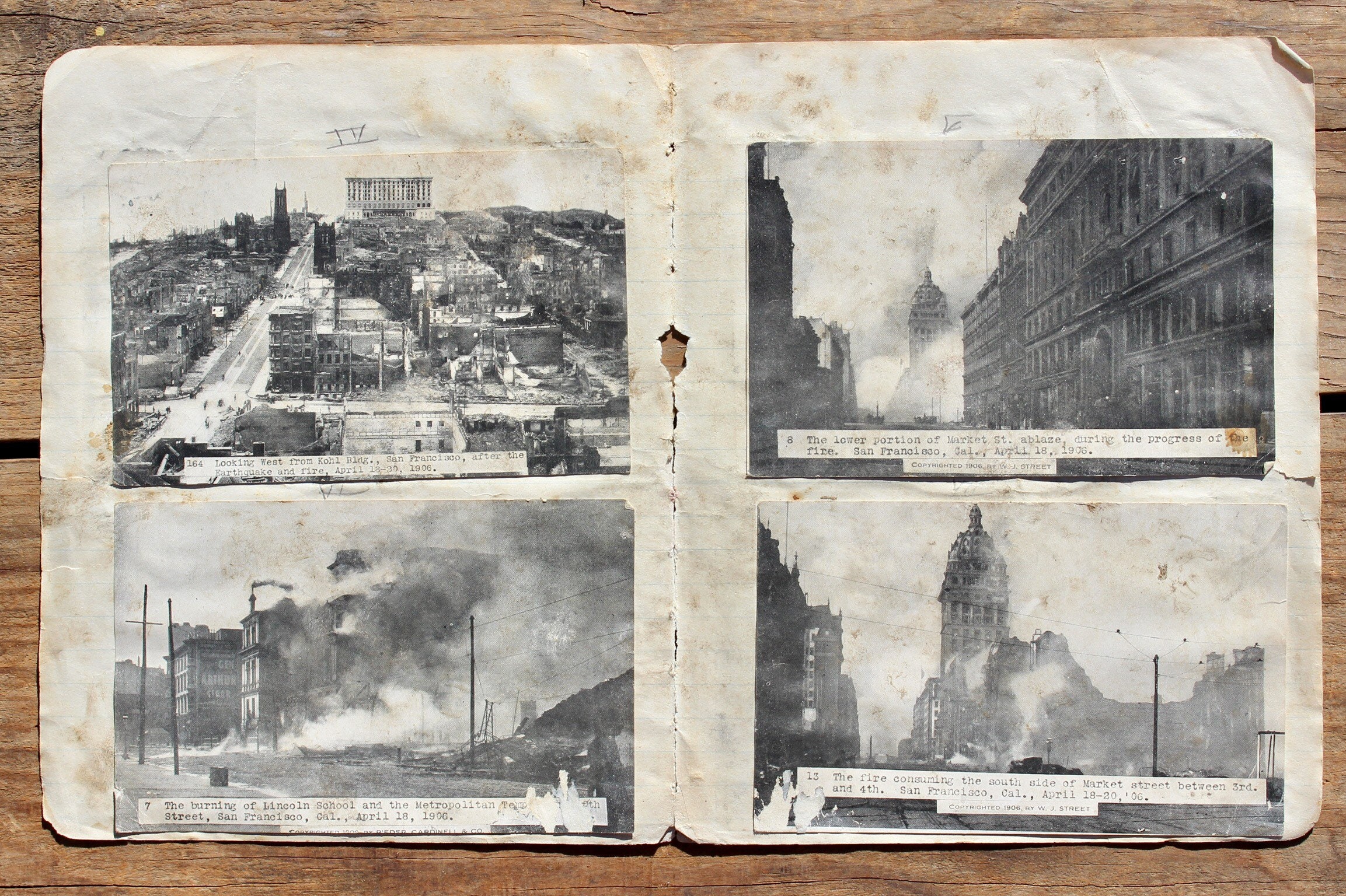 1906 photo postcard San Francisco after earthquake – from Kohl Bldg 1906 photo postcard San Francisco after earthquake – from Kohl Bldg