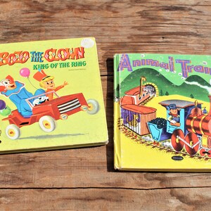 Vintage 1960&#39;s Bozo The Clown King of The Ring and Animal Train Children&#39;s Books