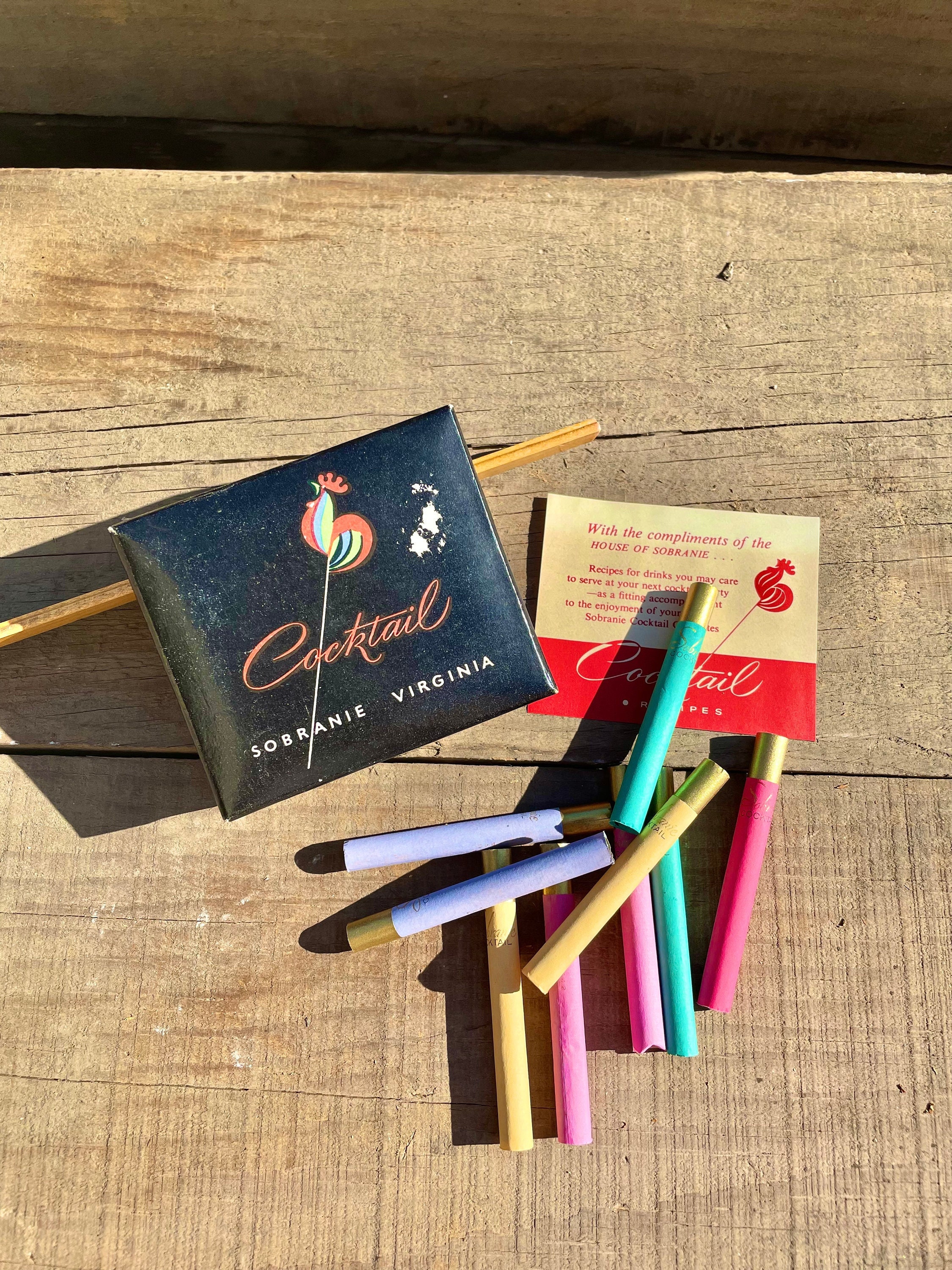 Vintage 1960s Cocktail Sobranie Virginia Cigarettes in Box