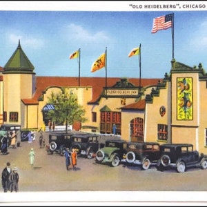 Vintage 1933 Chicago Worlds Fair Expo Old Heidelberg Postcard