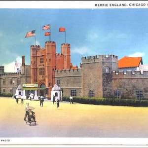 Vintage 1933 Chicago International Expo Worlds Fair Merrie England Postcard
