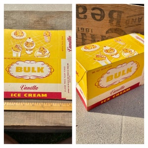 Vintage 1950s Bulk Vanilla Ice Cream Carton Box