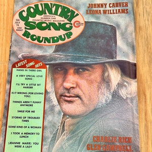 Vintage July 1974 County Song Roundup Magazine, Charlie Rich