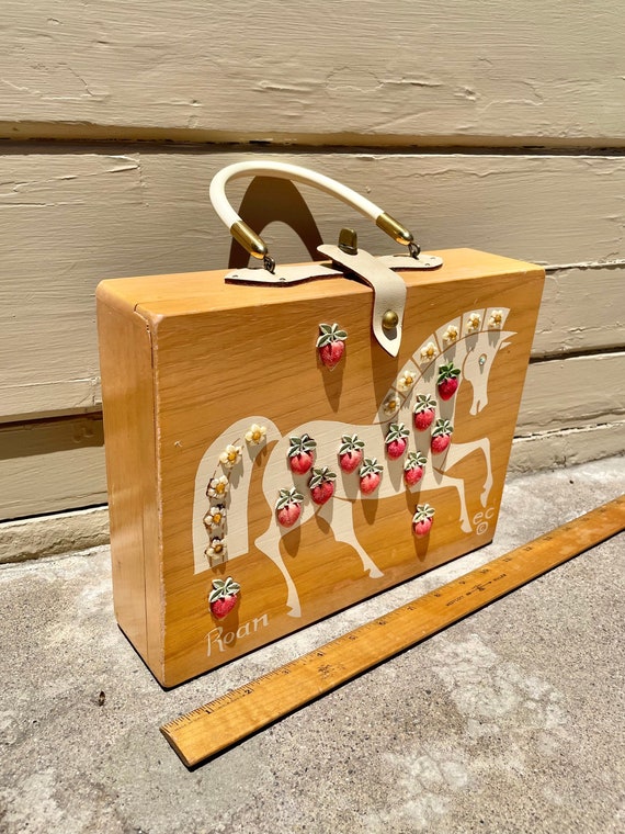 Vintage Enid Collins of Texas Strawberry “roan” Horse Wood Box