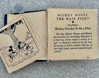 Vintage 1933 Mickey Mouse Mail Pilot Big Little Book Hardcover - Etsy