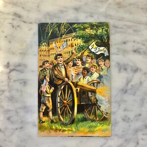 Vintage 1909 4th of July Centennial Memorial Embossed Postcard