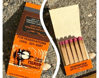 Vintage Tommy Wong’s Island Restaurant Denver Colorado Tiki Matchbook