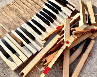 Vintage Wood Piano Keys Set (4)