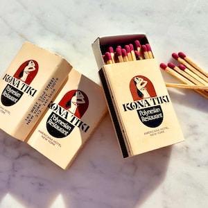 Vintage Kon Tiki Polynesian Restaurant American Hotel New York Bar Matchbook Box
