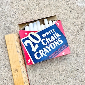 Vintage 20 White Chalk Crayons The American Crayon CO. Sandusky, Ohio