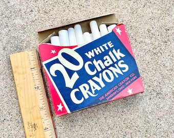 Vintage 20 weiße Kreidestifte The American Crayon CO. Sandusky, Ohio