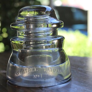 Vintage 1920's Whithall Tatum Model 1 Clear Insulator image 1