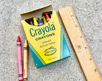 Crayons de couleur Crayola vintage BINNEY & SMITH INC., crayons de couleur et boîte