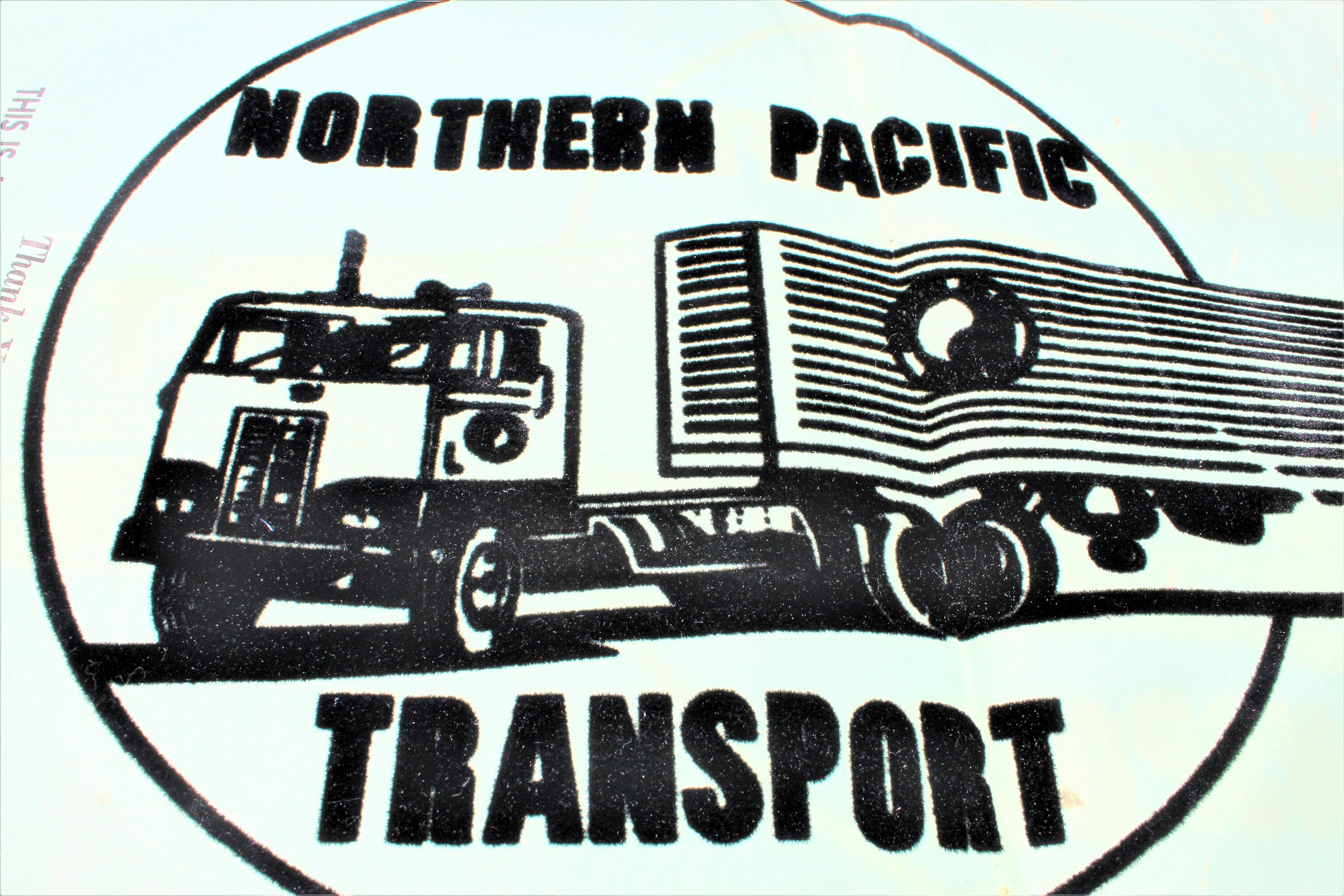 Vintage 1950's/1960's Northern Pacific Transport Velvet Transfer Emblem  Pattern, image size:3000x2000