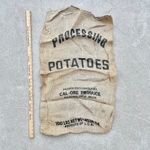 Vintage Potato Cal-Ore Products Tulelake California Burlap Sack Bag