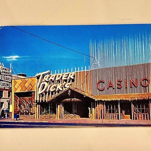 vintage 1960 Trader Dic’s Restaurant et Casino Sparks Nevada Tiki Bar Carte postale