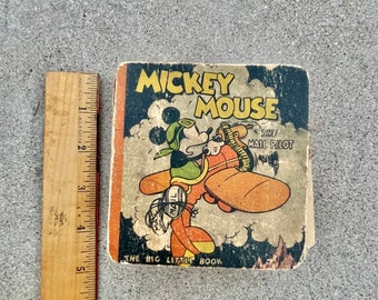 Vintage 1933 Mickey Mouse Mail Pilot Big Little Book Hardcover - Etsy