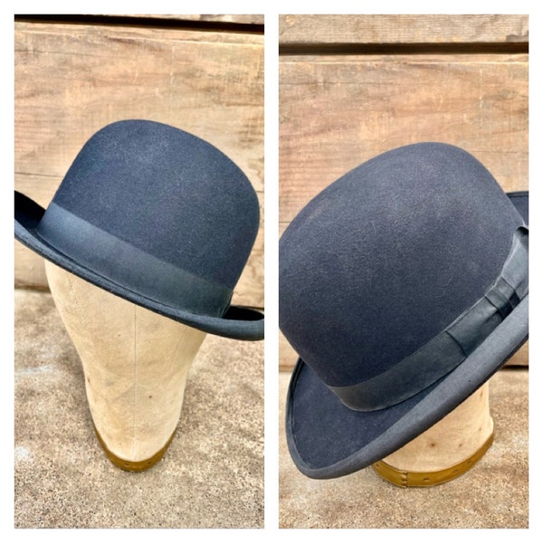 Vintage Black Bowler Too Hat Park Avenue Cavanagh