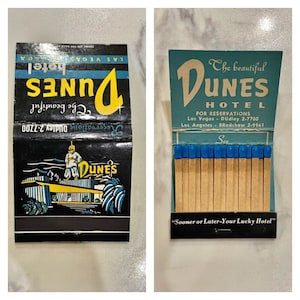 Vintage 1950s The Beautiful Dunes Hotel Las Vegas Nevada The Sultans Table Matchbook