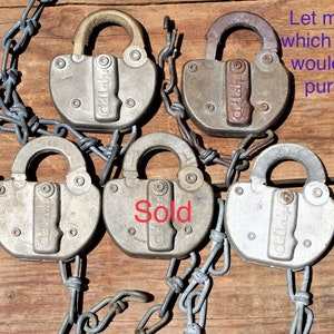Vintage 1930&#39;s/1940&#39;s Adlake Southern Pacific and Western Pacific Railroad Train Switch Pad Locks