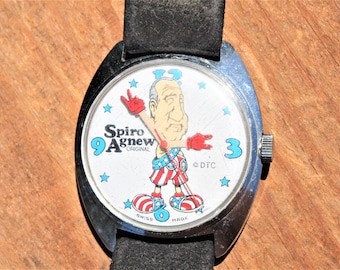 Vintage 1960's Spiro Agnew Political Election Campaign Wrist Watch
